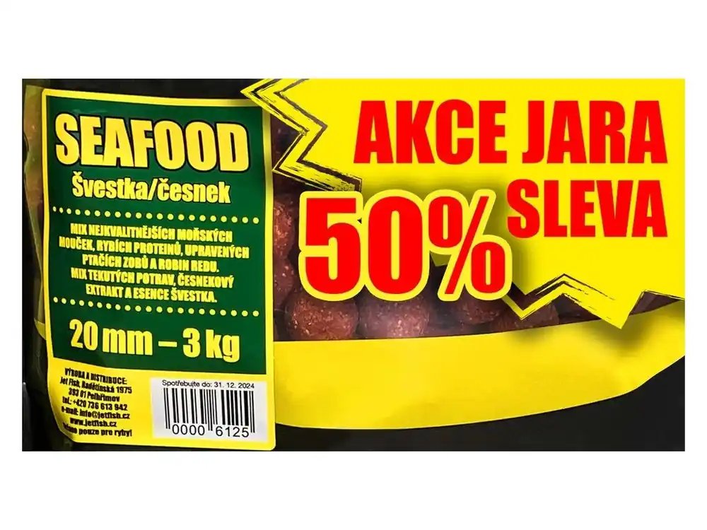 Jet Fish Boilie Legend Range Seafood + Švestka / Česnek - AKCE 3kg - 20 mm Víkendová Akce