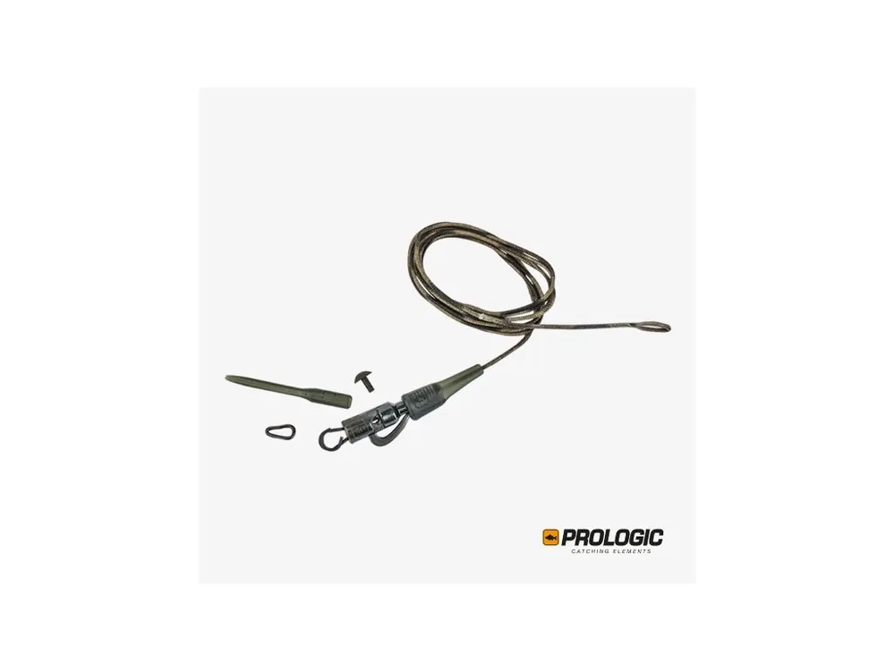 Finální Výprodej Prologic Safety Clip Hollow Core QC Leaders 3ks - 80 cm 45 lbs