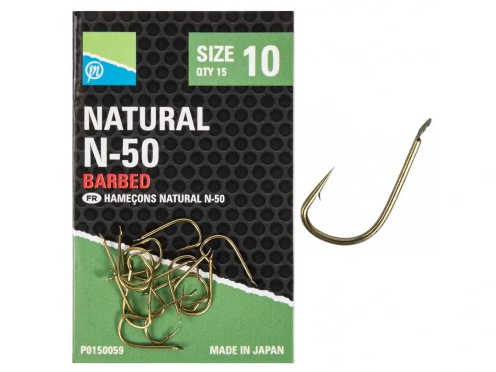 PRESTON Natural N-50 hooks Expresní Doručení