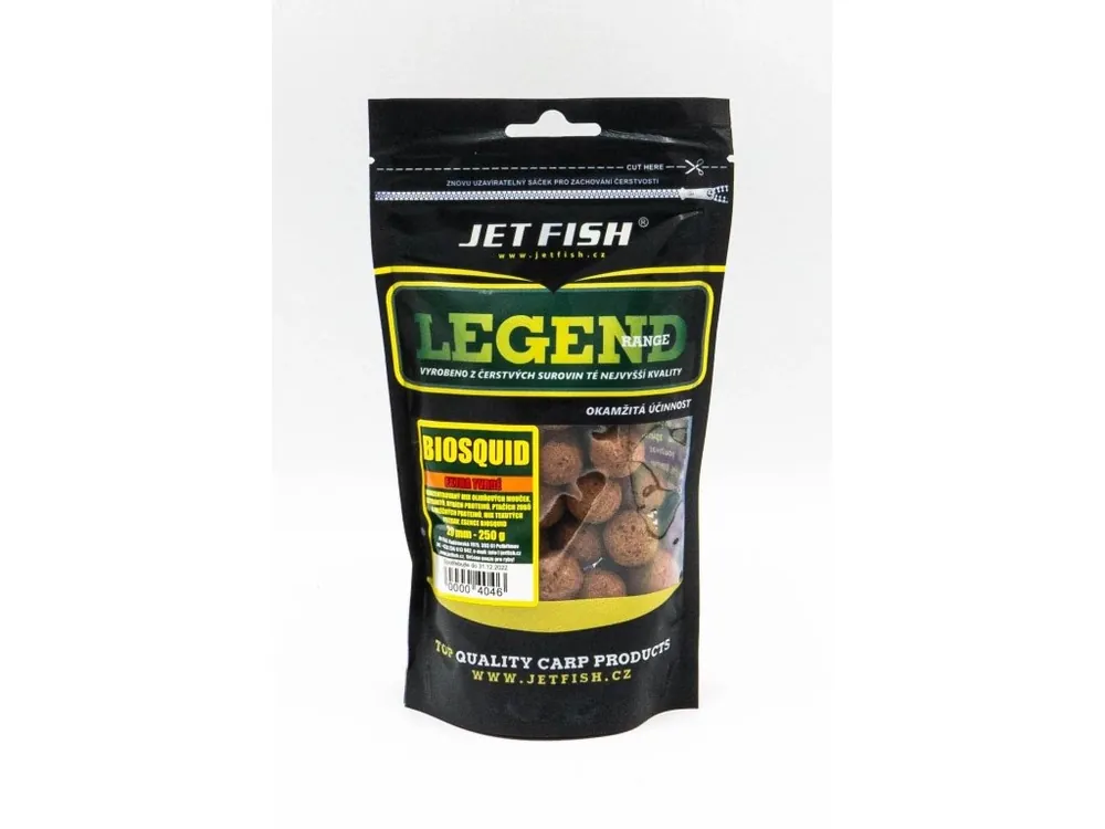 Finální Výprodej JET fish Legend Range - Extra tvrdé boilie 250g - 20mm BIOSQUID
