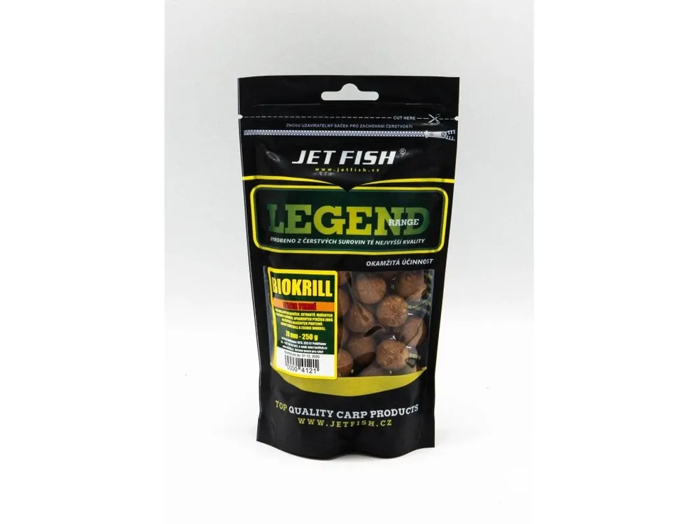 Oblíbený JET fish Legend Range - Extra tvrdé boilie 250g - 20mm BIOKRILL