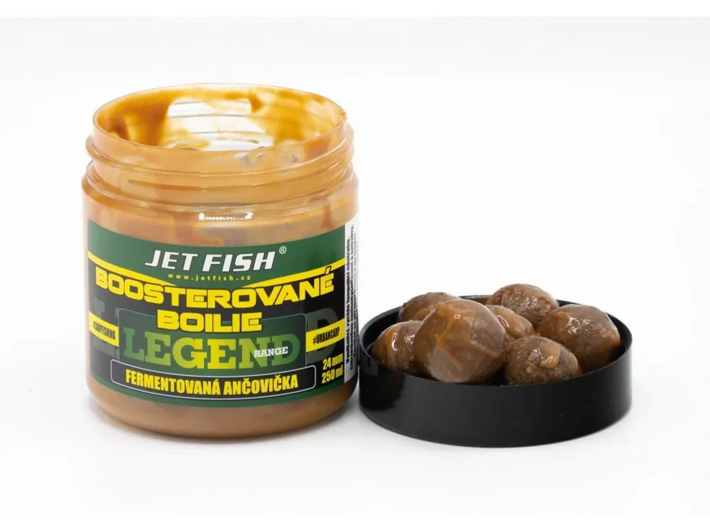 Přímo Od Výrobce JET FISH Legend Range Boosterované boilie 250ml - 24mm FERMENTOVANÁ ANČOVIČKA