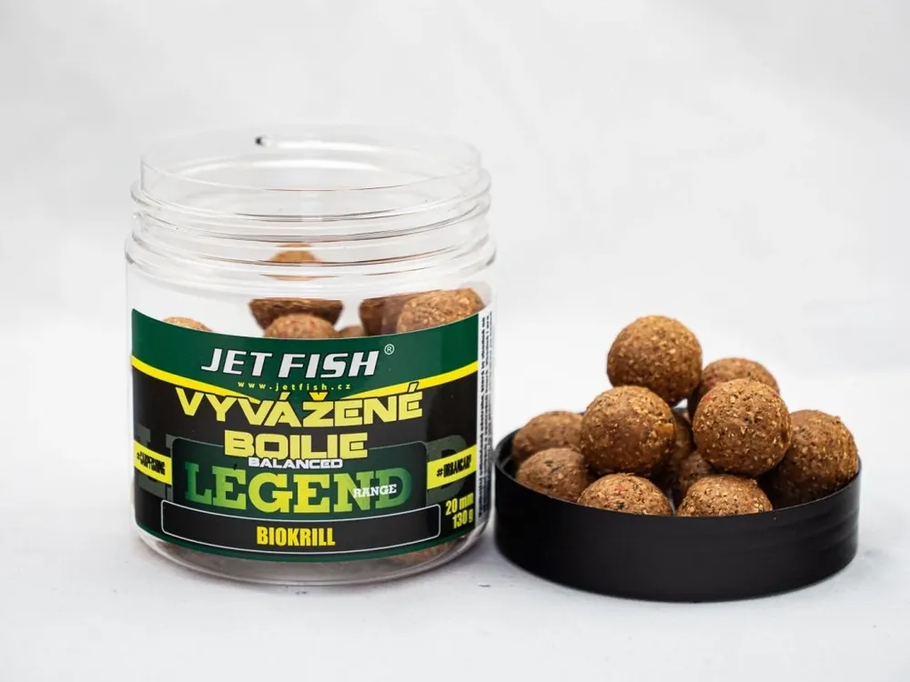 Ověřený Jet Fish Vyvážené Boilie Legend Range 250ml-20mm - BIOKRILL