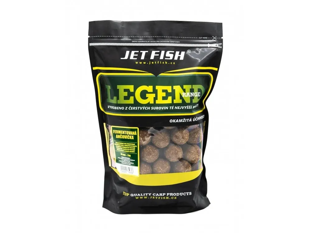 JET fish Legend Range boilie 1kg - 30mm - FERMENTOVANÁ ANČOVIČKA Výprodej