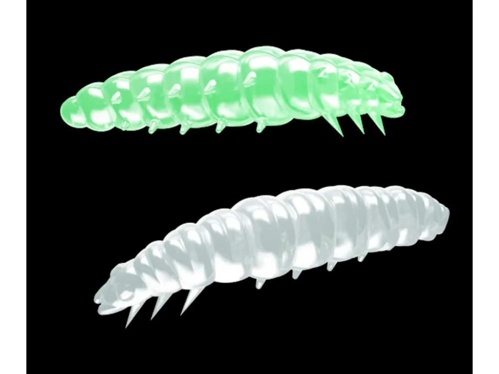 LIBRA LURES Larva 30 – Glow UV green 000 (Cheese) – 15ks/bal Nejlepší Volba