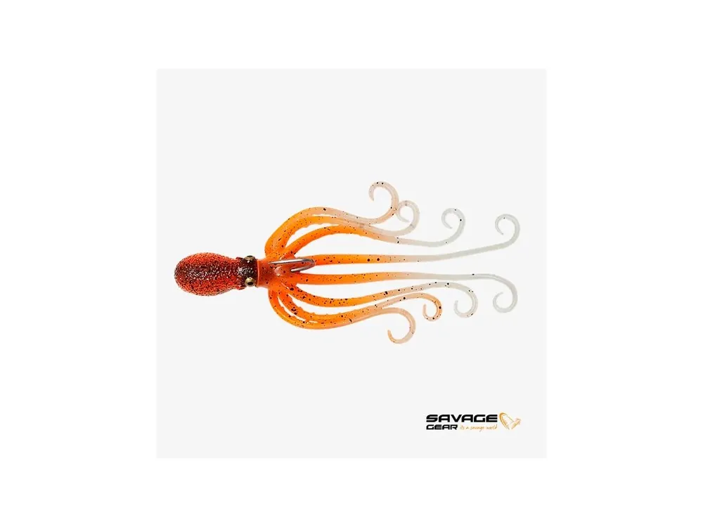 Hit Sezóny Savage Gear 3D OCTOPUS 10CM 35G SINKING Orange Glow UV