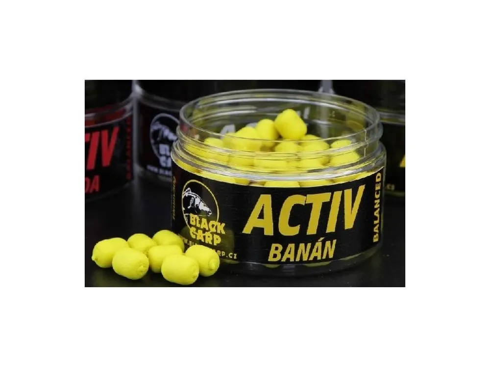 Black Carp - Boilies BALANCED ACTIV 10mm - BANÁN - 50g Akční Cena