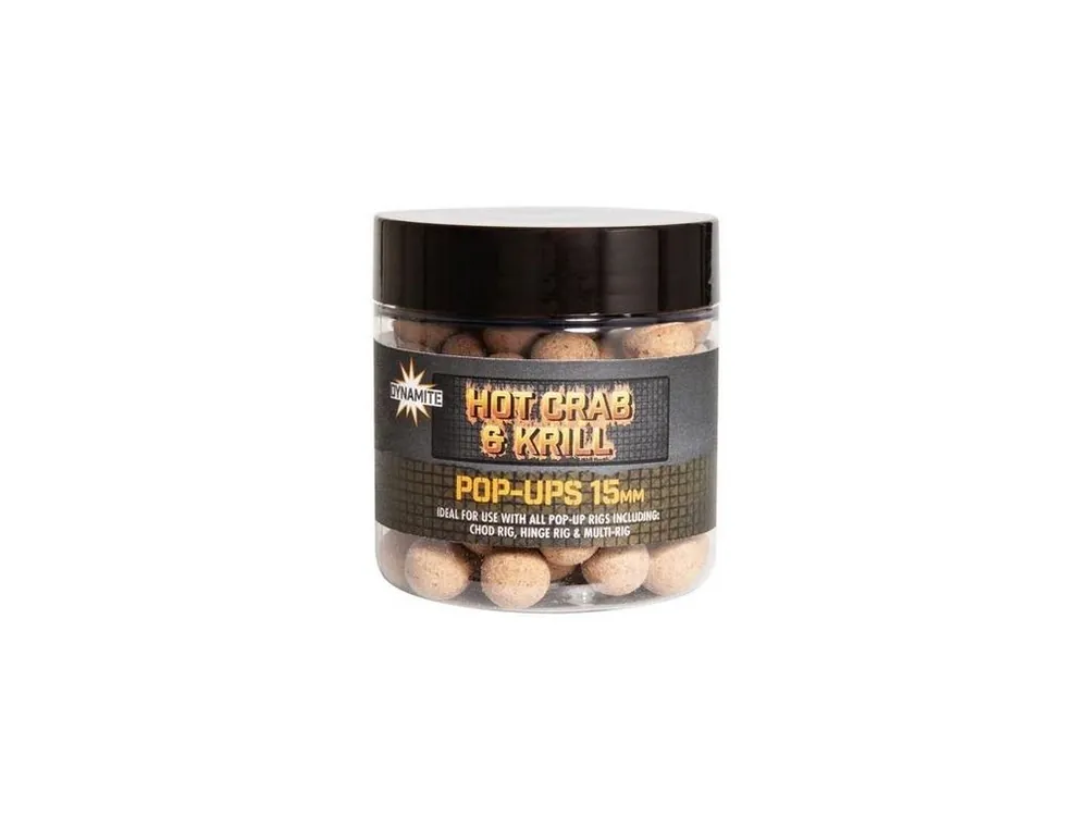 Dynamite Baits Pop-Ups Hot Crab & Krill 15 mm Jen Po Omezenou Doba