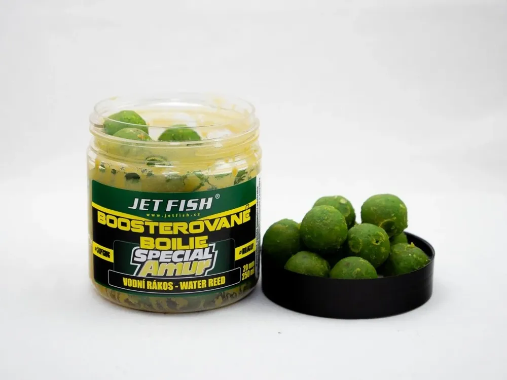JET FISH Speciál Amur Boosterované boilie 250ml-20mm Vodní Rákos Horká Nabídka