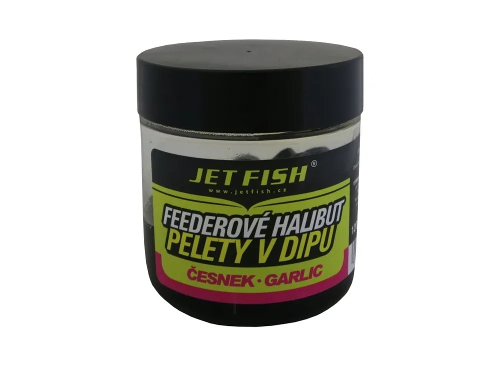 Jet Fish Feederové halibut pelety v dipu 120g - 12mm ČESNEK Dokud Zásoby Vydrží