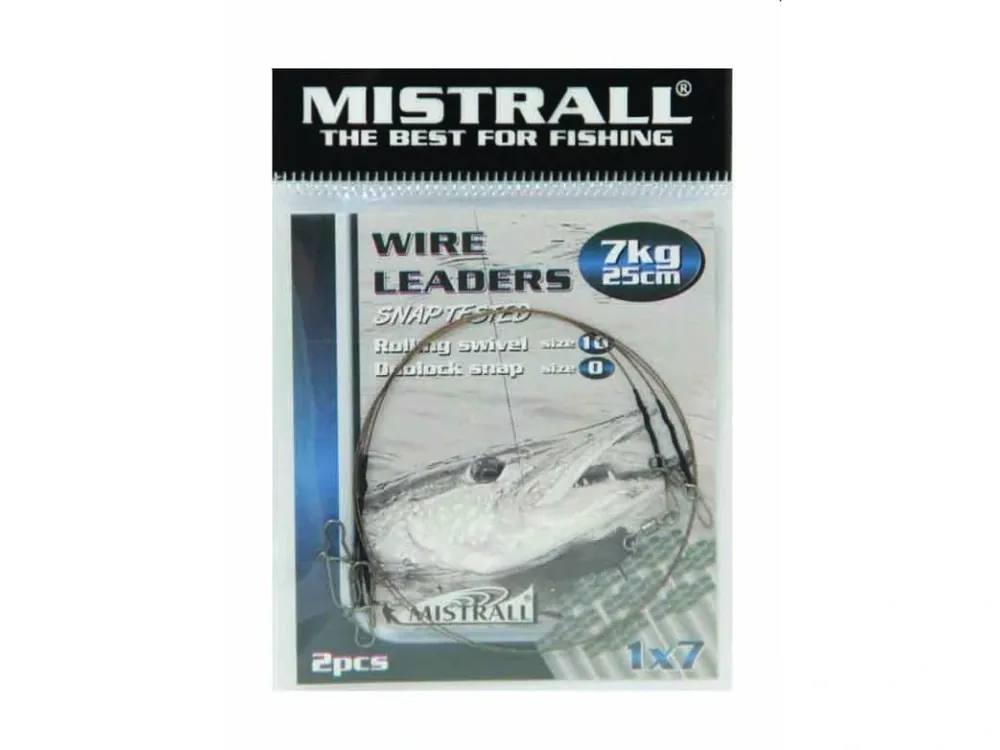 MISTRALL- Ocelové Lanko WIRE LEADERS 1x7 25cm Cenově Výhodný