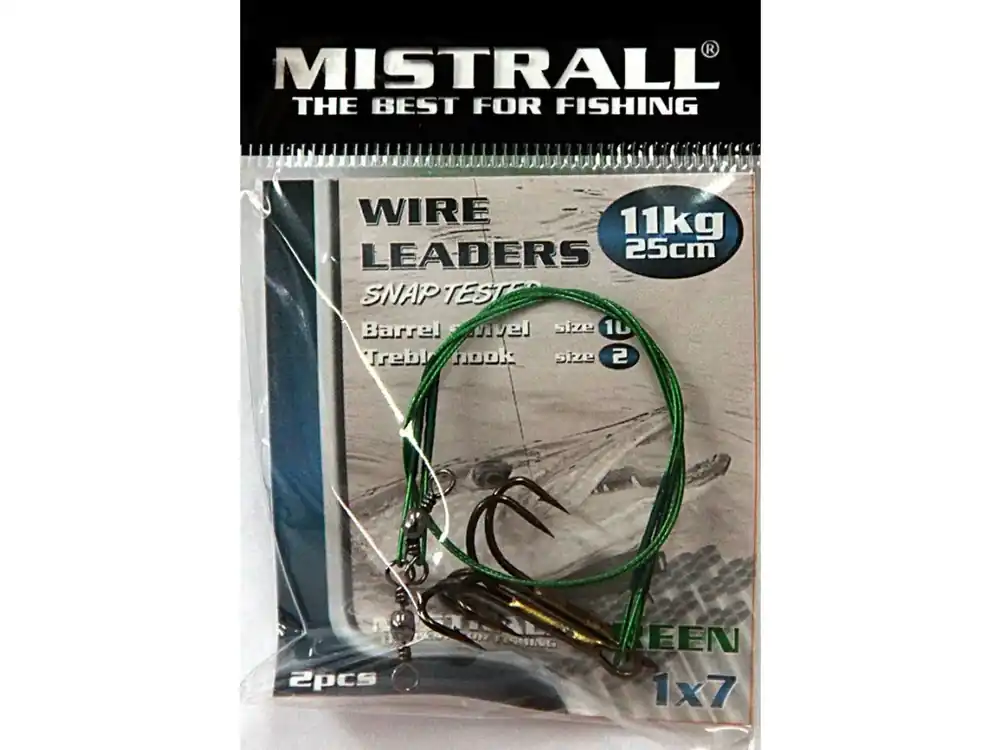 MISTRALL- Lankový návazec s trojháčkem 1x7/ 25cm, 11kg Časově Omezené