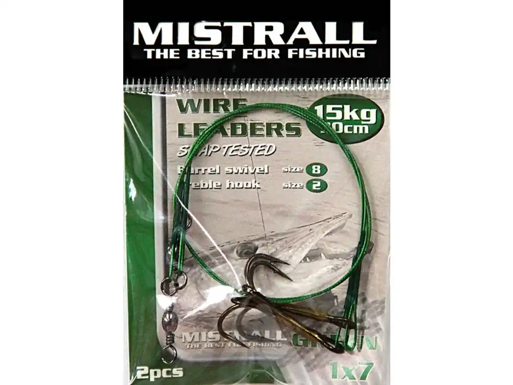 MISTRALL- Lankový návazec s trojháčkem 1x7/ 30cm, 15kg Nejlepší Volba