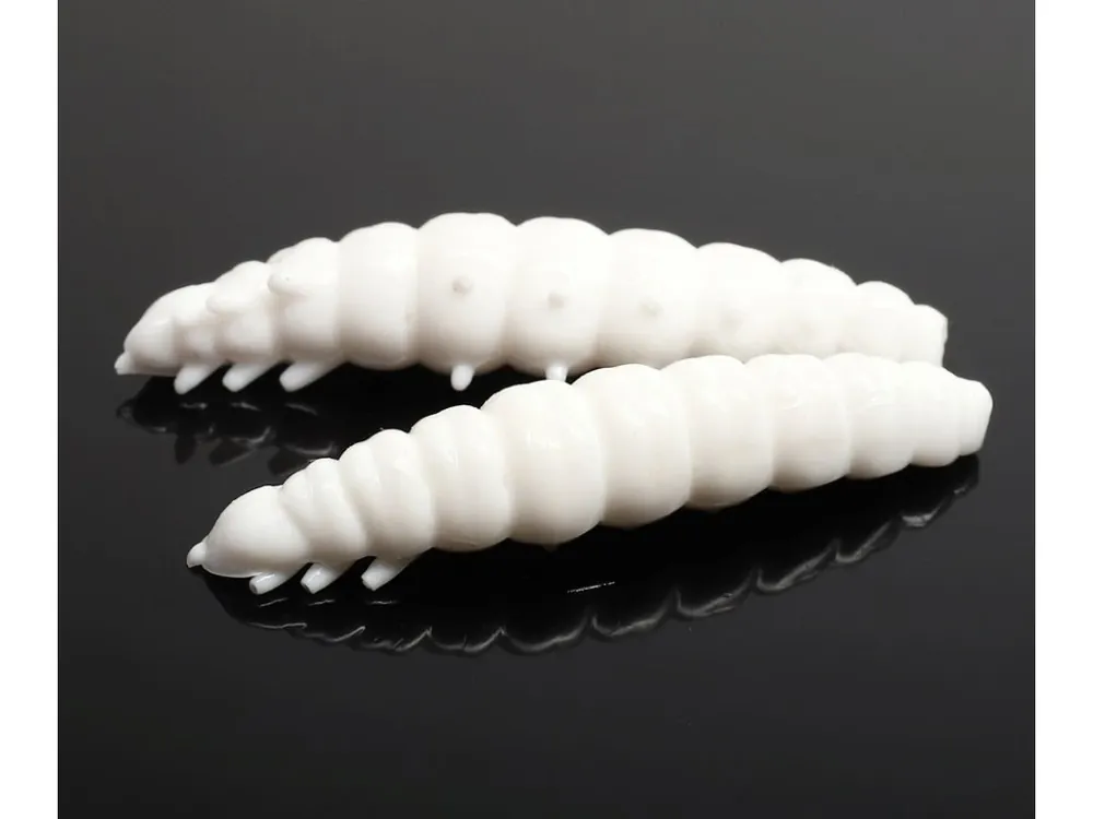 LIBRA LURES Larva 35 - White 001 (Cheese) – 12ks/bal Nejlepší Volba