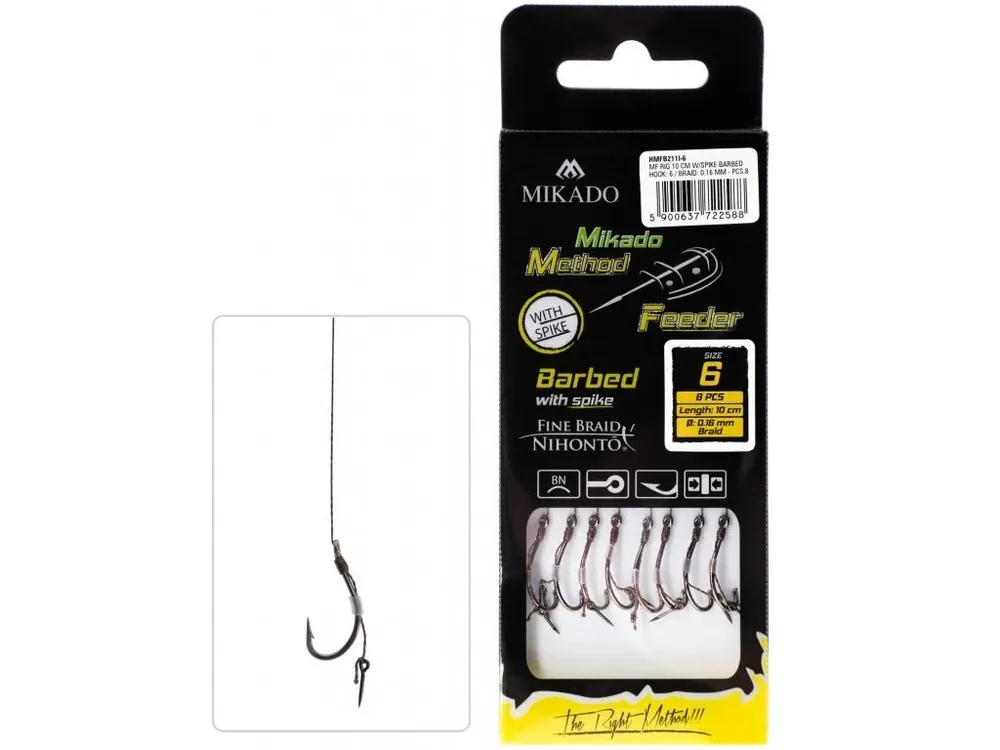 Mikado Návazec - METHOD FEEDER 10 cm s trnem 7mm – háček Maruseigo/ pletenka Rychlé Dodání