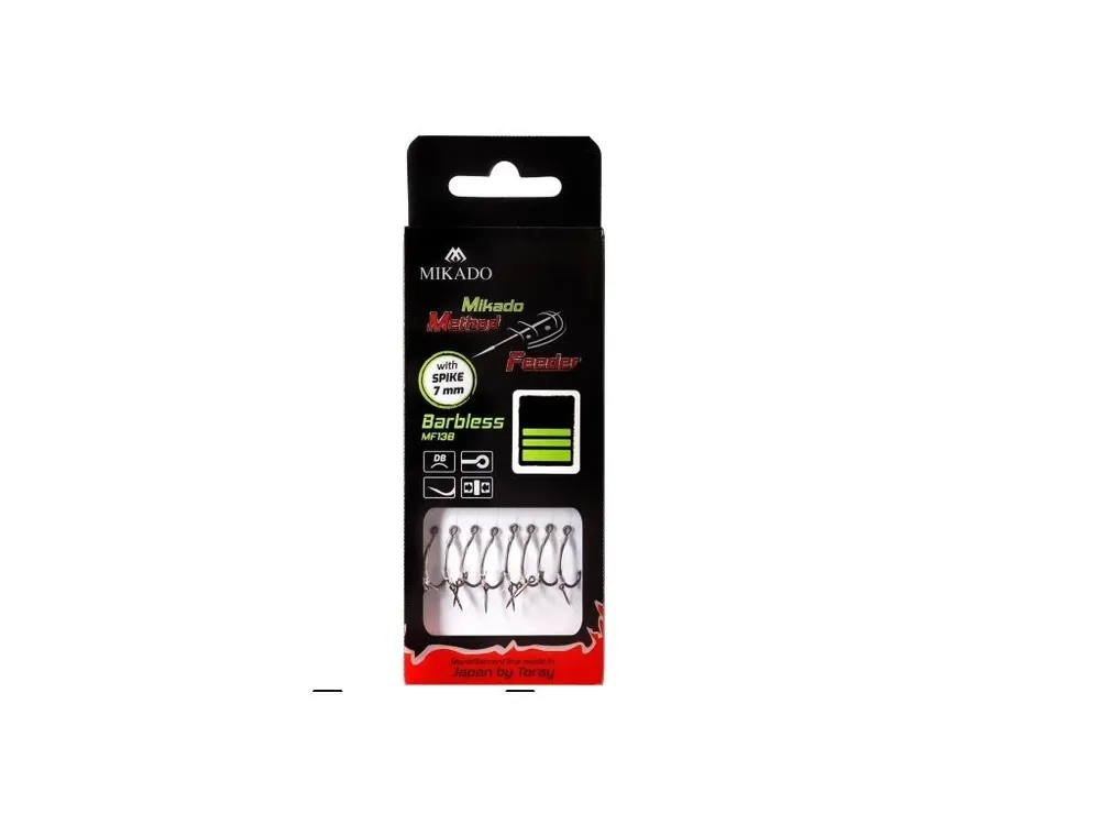 Mikado Návazec - METHOD FEEDER 10 cm SPIKE s trnem 7mm – háček MF13 bez protihrotu / Vlasec 8 ks Akční Nabídka