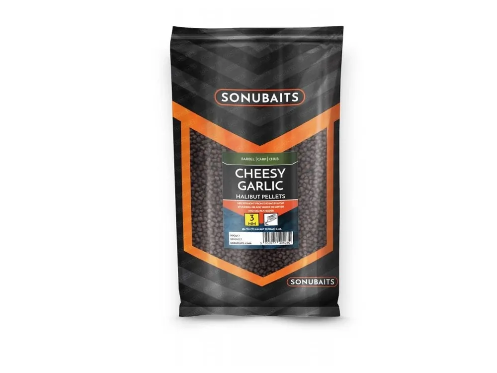 Cenový Hit Sonubaits Pelety Cheesy Garlic Halibut Pellets 900g