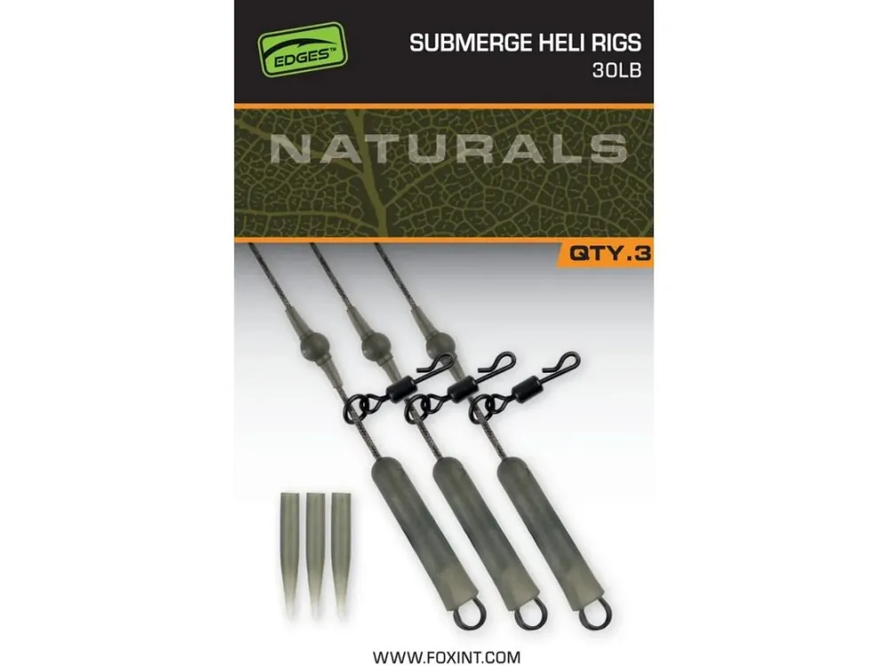 Fox Montáž Edges Naturals Submerge Heli Rigs 3ks Top Prodej