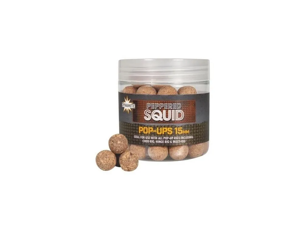Dynamite Baits Pop-Ups Peppered Squid 15 mm Ověřený