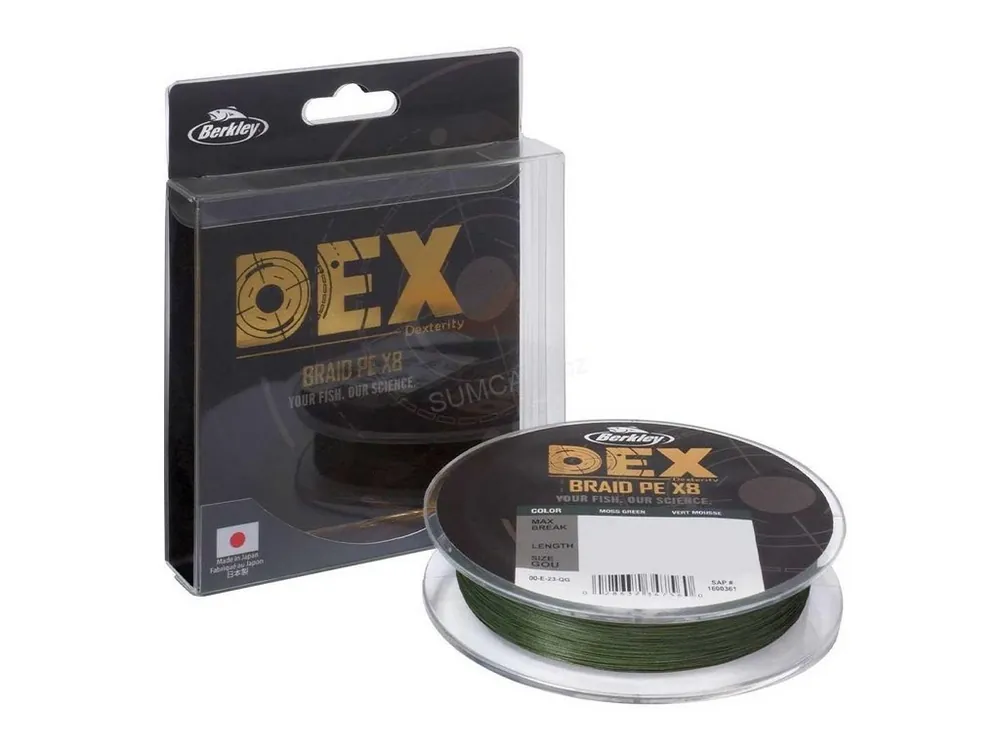 Omezená Nabídka BERKLEY pletená šňůra DEX Braid PE X8 moss green 0,10mm 7,9kg 150m