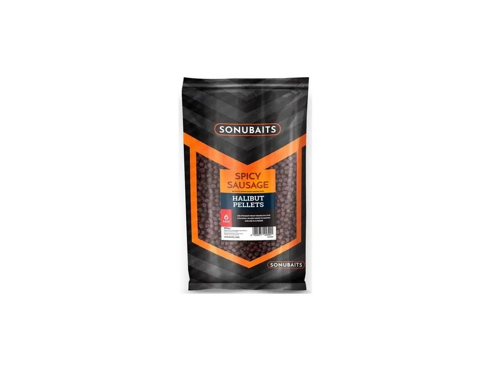 Sonubaits Pelety Halibut Pellets Spicy Sausage 900gr Akční Nabídka