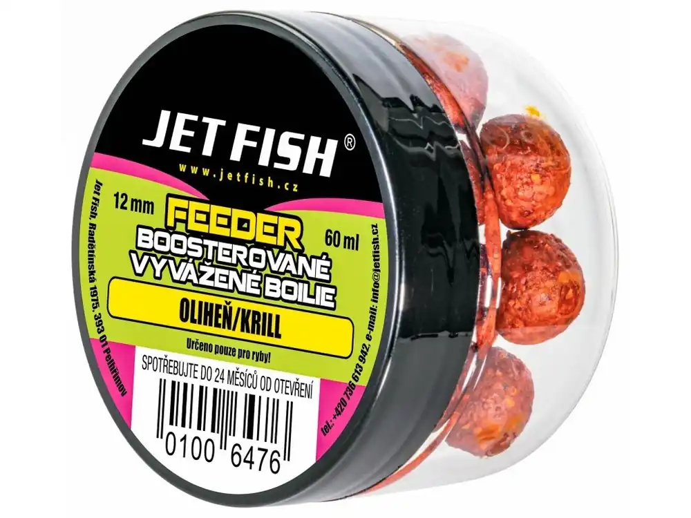 Feeder Boosterované vyvážené boilie 60ml-12mm OLIHEŇ / KRILL Výprodej