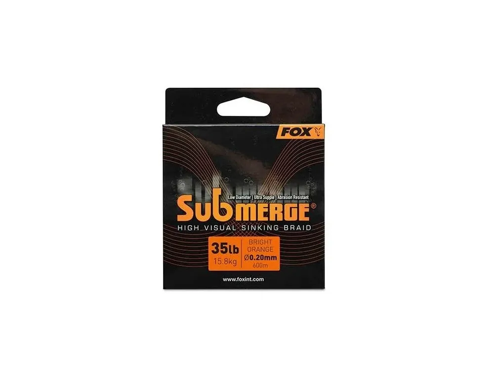 Nejlepší Cena Fox Splétaná Šňůra Submerge Orange Sinking Braid 600 m 0,25 mm 20,4 kg/ 45lb