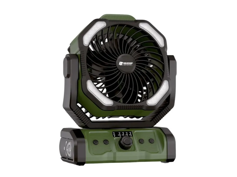 Holdcarp Ventilátor se světlem a dálkovým ovladačem Rechargeable DoubleMotor Fan Nová Kolekce