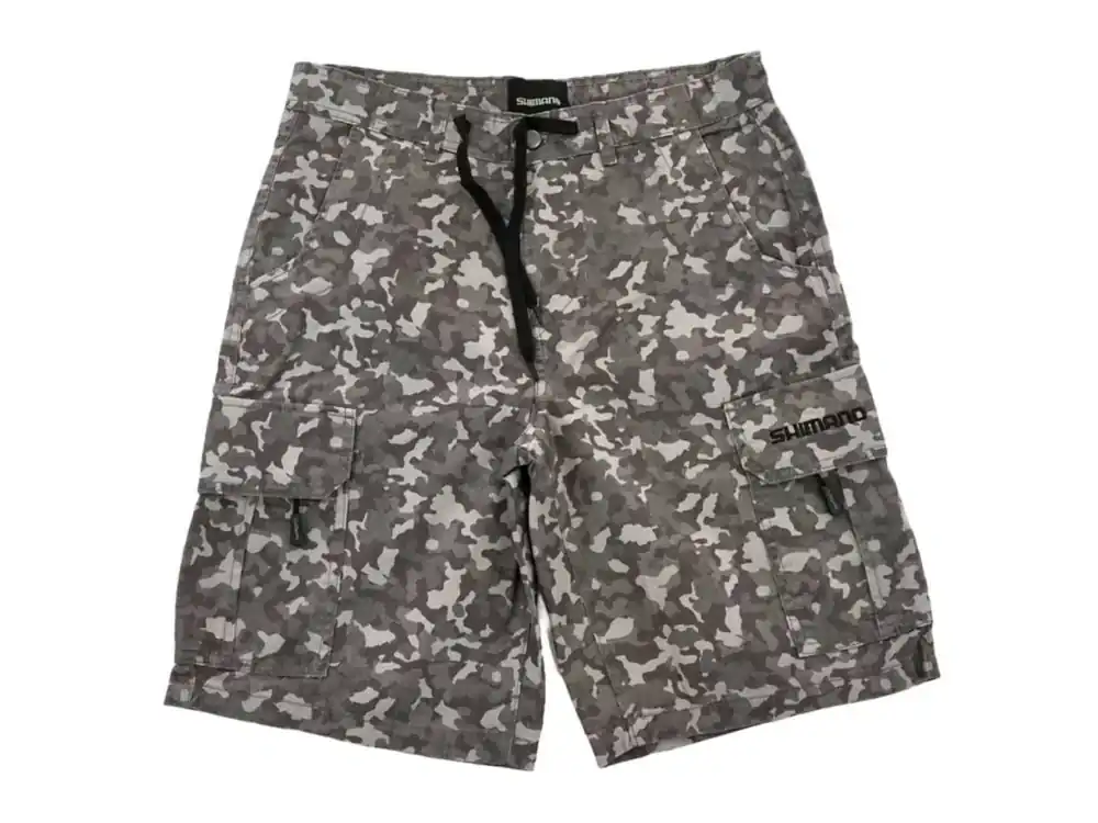 Víkendová Akce Shimano Wear Cargo Shorts Grey Camo - Kraťasy
