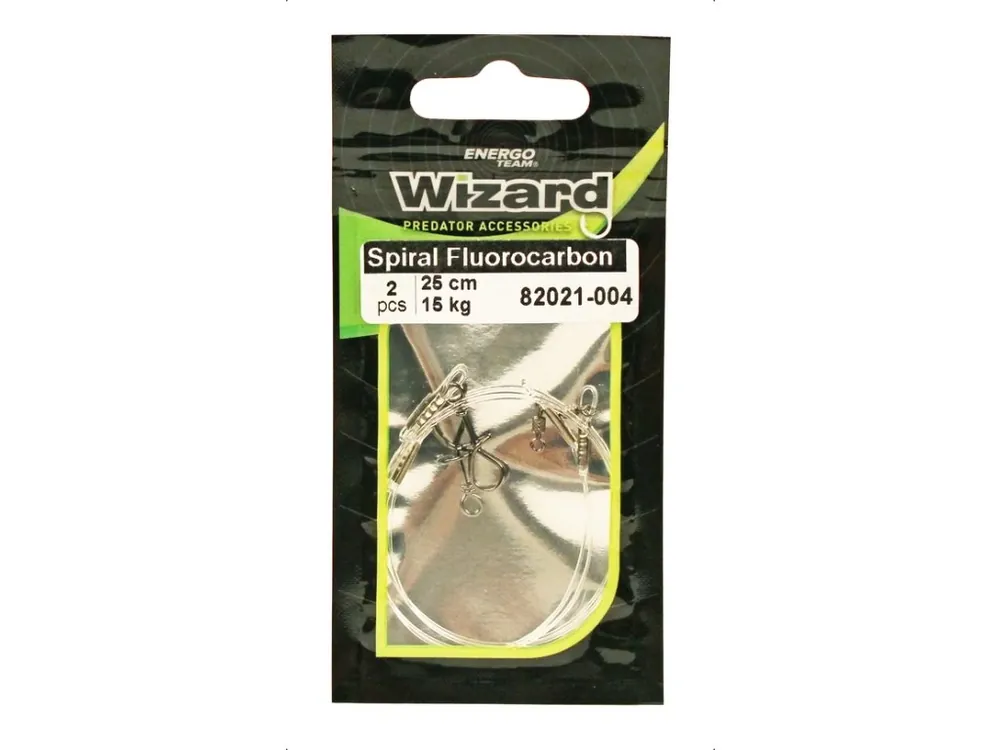 Finální Výprodej WIZARD Špirál Spojka 2 Fluorocarbon Návazec 25cm 2ks/bal