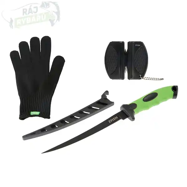 Super Cena ZFISH - Combo Set ZFX - Nůž, Rukavice, Brousek