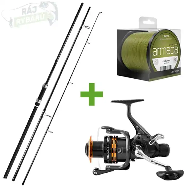 DELPHIN - Kaprový set prut Capri 3,6m 3,5lb + Naviják Modeco Carp 60 + 300m vlasec Pouze Dnes