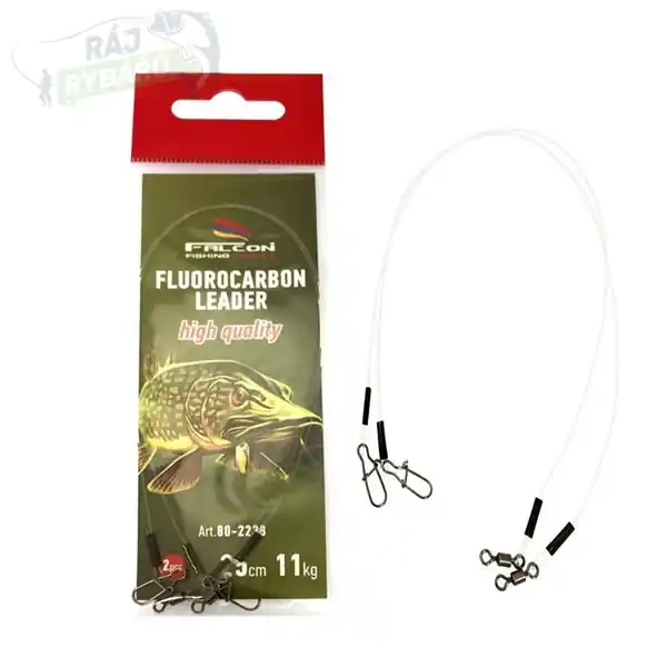 Pouze Dnes FALCON - Fluorocarbonové lanko Fluorocarbon Leader 25cm 2ks