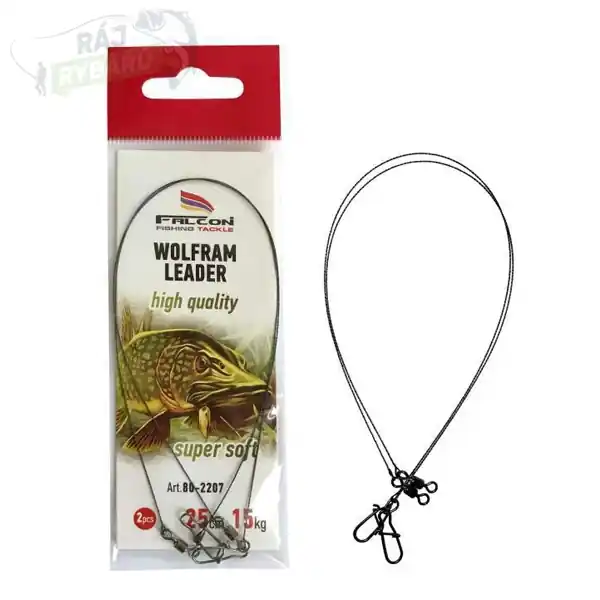 Originální FALCON - Wolframové lanko Wolfram Leader 25cm 2ks