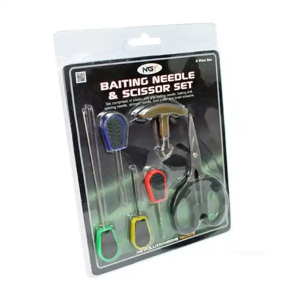 NGT - Jehly + nůžky sada 6ks Baiting Needle & Scissor Set Oblíbený