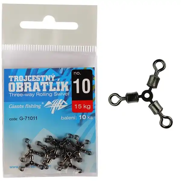 GIANTS FISHING - Trojcestný obratlík Three-way Rolling Swivel 10ks Hit Sezóny