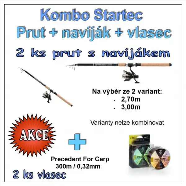 Oblíbený Saenger Kombo Startec Prut + naviják + vlasec 1 + 1 Varianta 3,00m