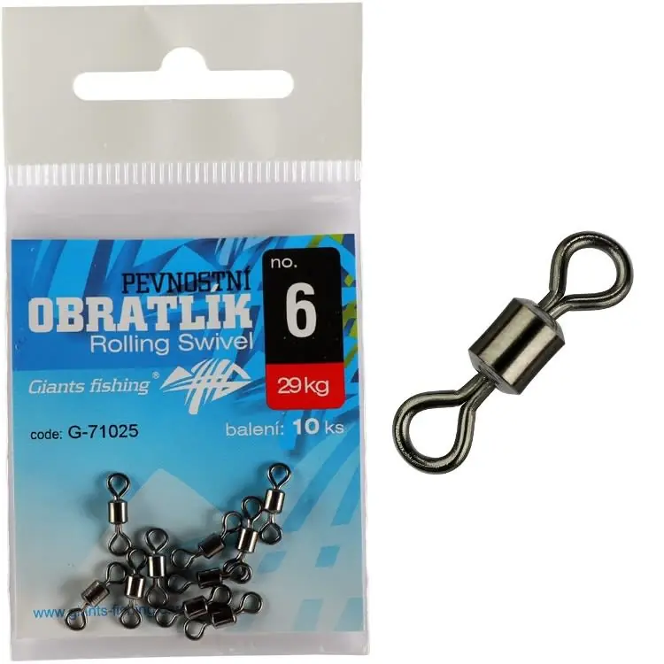 Novinka Giants fishing Pevnostní obratlík Rolling Swivel no.12/19kg/10ks