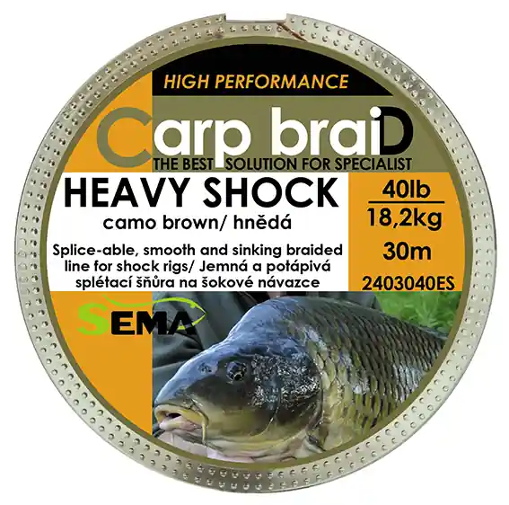 Heavy Shock hnědá 40lbs 30m Rychlé Dodání