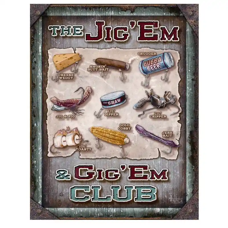 Plechová cedule pro rybáře - The Jig‘Em Koupit Online