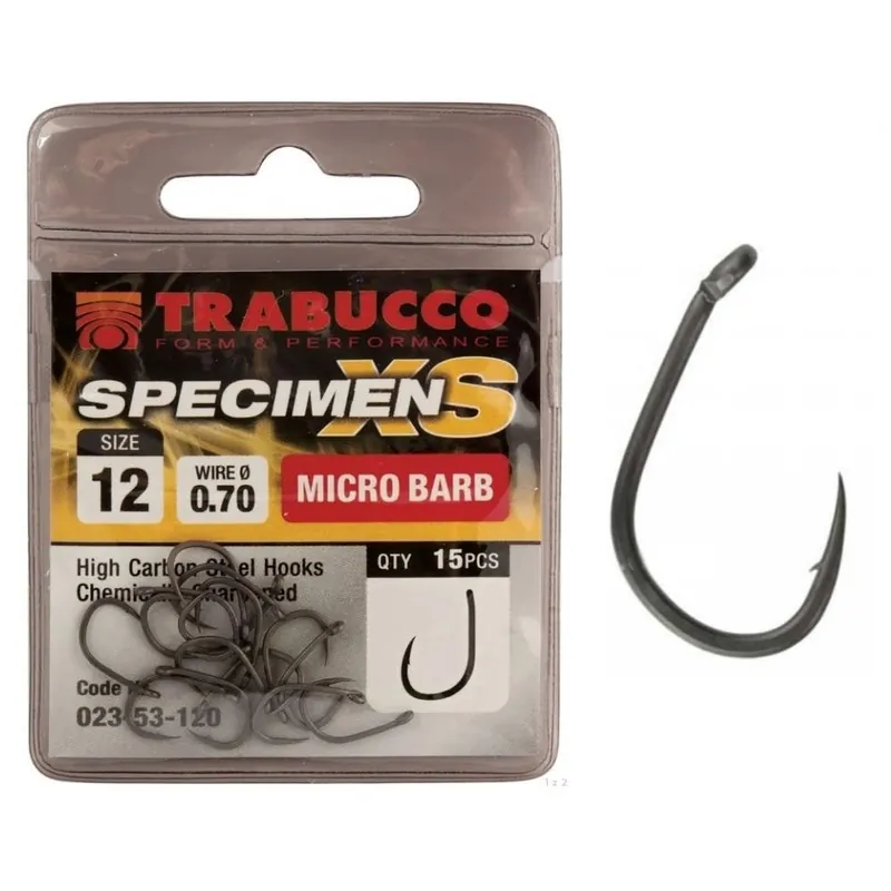Háčky Trabucco XS Specimen 15ks vel.14 Autentický