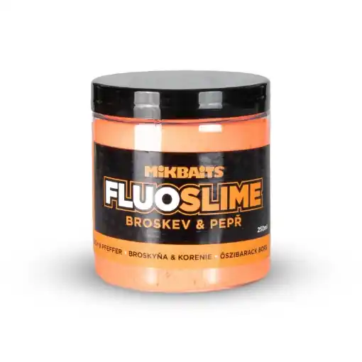 Autentický Mikbaits Fluo Slime Ummantelungsdip Pfirsich Black Pepper 100g