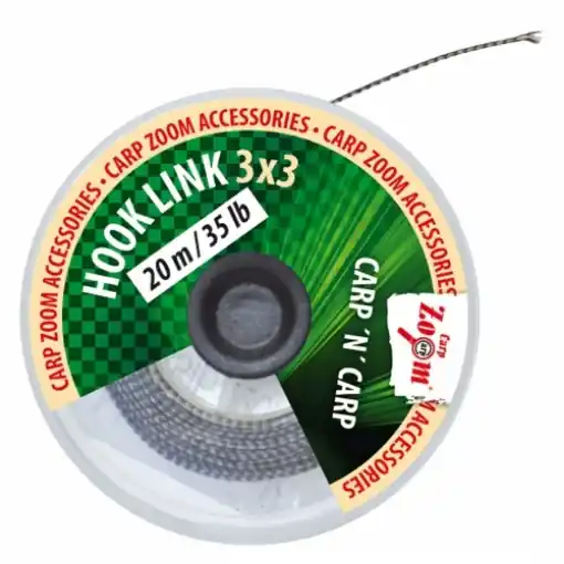Akční Cena Carp Zoom Tresse Bas de Ligne 3x3 - 20 m / 35 lb / Brun