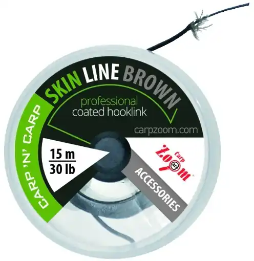 Carp Zoom Šňůra Skin Line X4 15m 30lb Hnědá (potahovaná) Vrácení Zdarma