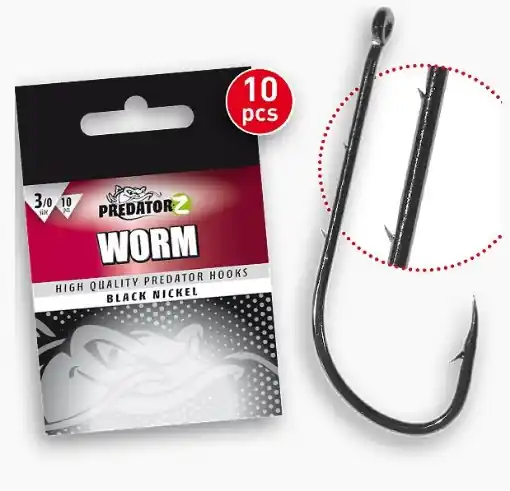 Pouze Dnes Carp Zoom Predator Hook Worm - 10 pcs / Size 2/0