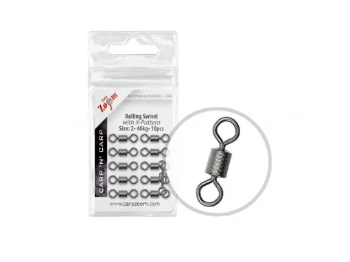 Rychlé Dodání Carp Zoom Rolling Swivel with X-Pattern - 10 pcs / Size 12