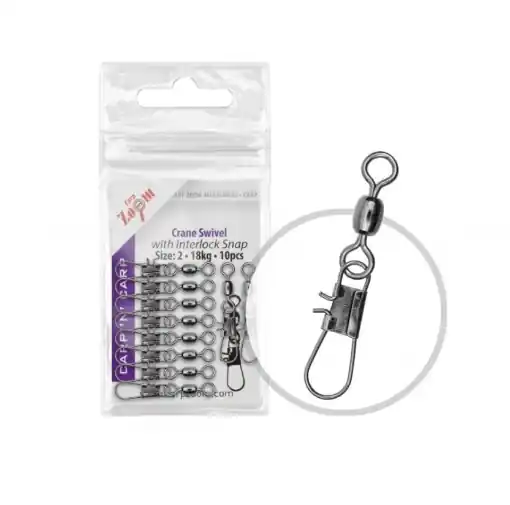 Carp Zoom Crane Swivel with Interlock Snap - 10 pcs / Size 8 Cenově Výhodný
