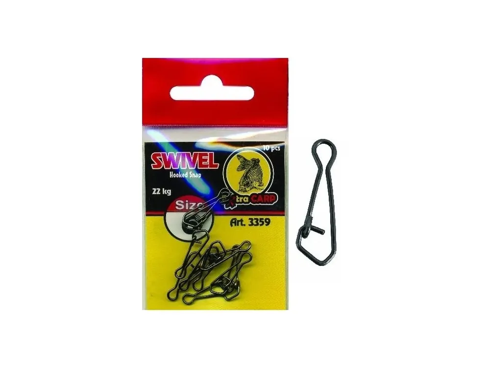 Značkový Extra Carp Hooked Snap karabinky - 10 ks