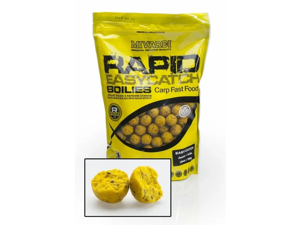 Tovární Cena Boilies Mivardi Rapid Easy Catch - Ananas + N.BA. 950 g