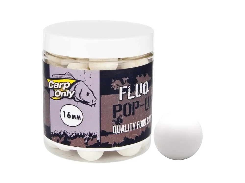 Novinka Plovoucí boilies Carp Only Fluo Pop Up White 100 g